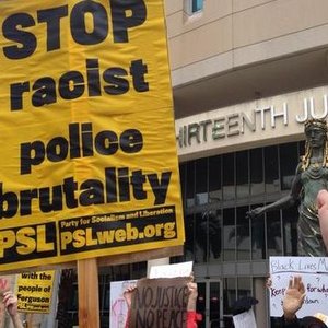psl-sign-stop-racist-police-brutality